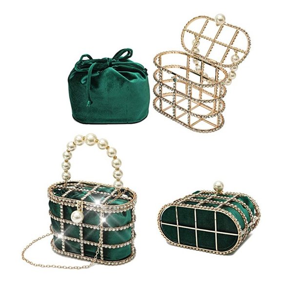 NEW Sparkling Bling Swarovski Crystal Pearl Clutch Purse Bag: + FREE Gif… - Picture 3 of 16